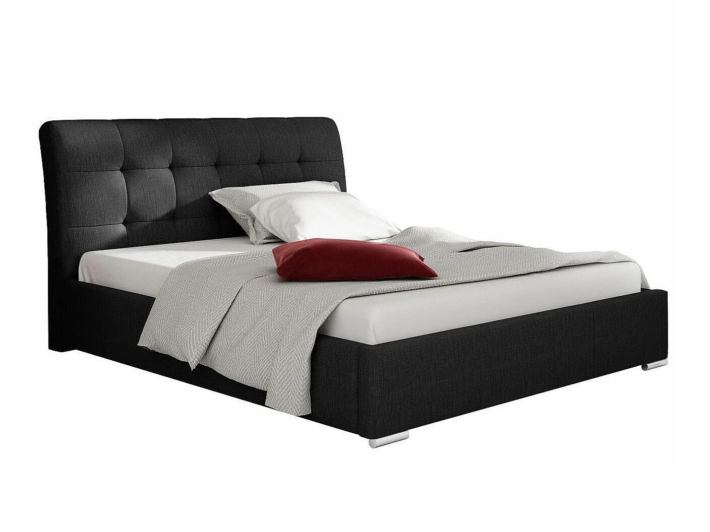 Lit Fructus, Double, Noir, Tissu, Disponible, 20x23x10cm