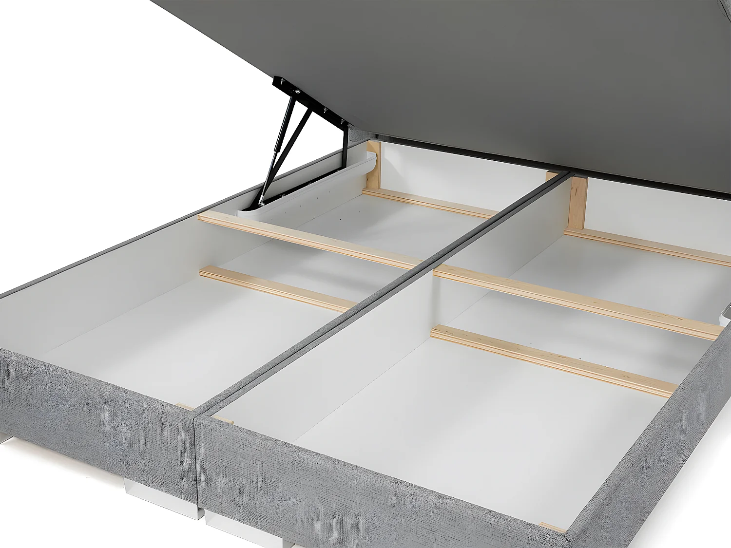 Cama Florence 107, Doble, Gris, Tapiz, Somieres, 160x214x109cm