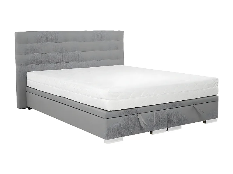 Cama Florence 107, Doble, Gris, Tapiz, Somieres, 160x214x109cm