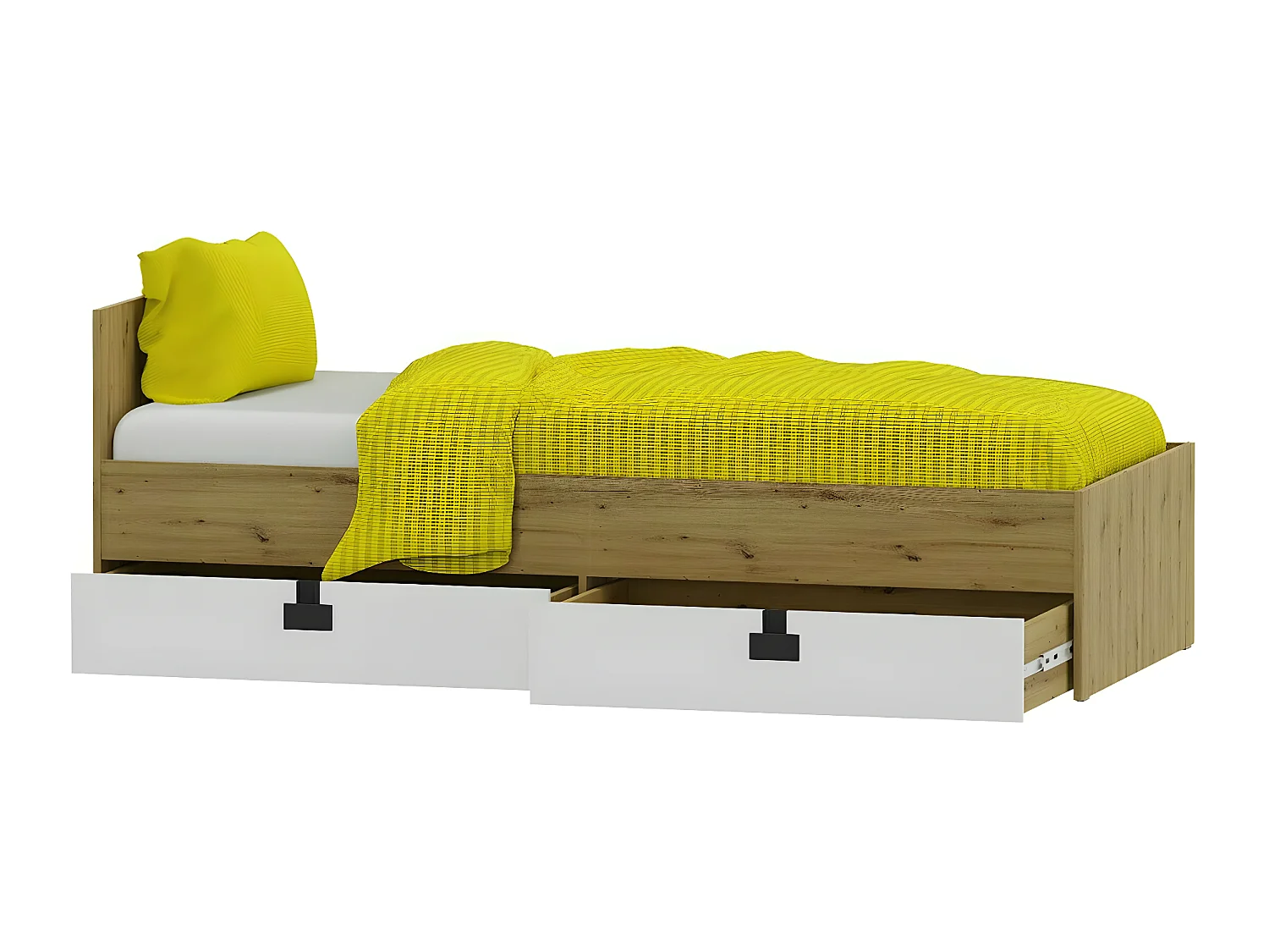 Cama Florevi 106, Solteiro, Castanho claro, Estrados de cama, 9x20x7cm