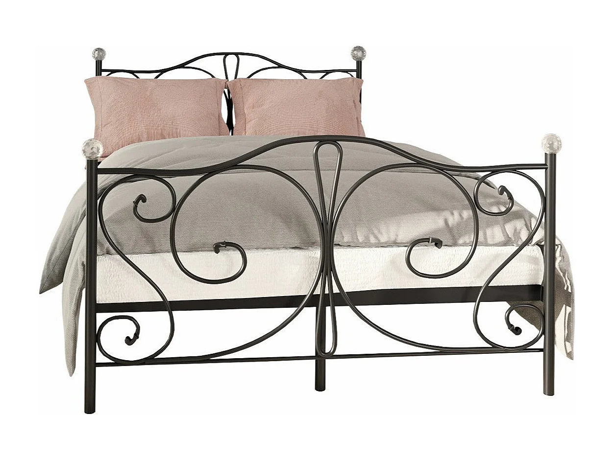 Cama Elmira 101, Individuales, Negro, 120x200, Metal, Somieres, 125x207x104cm