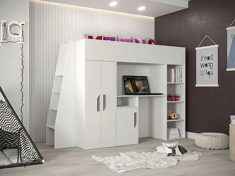 Litera Hartford 355, Individuales, Blanco, 90x200, Aglomerado laminado, Somieres, 94cm