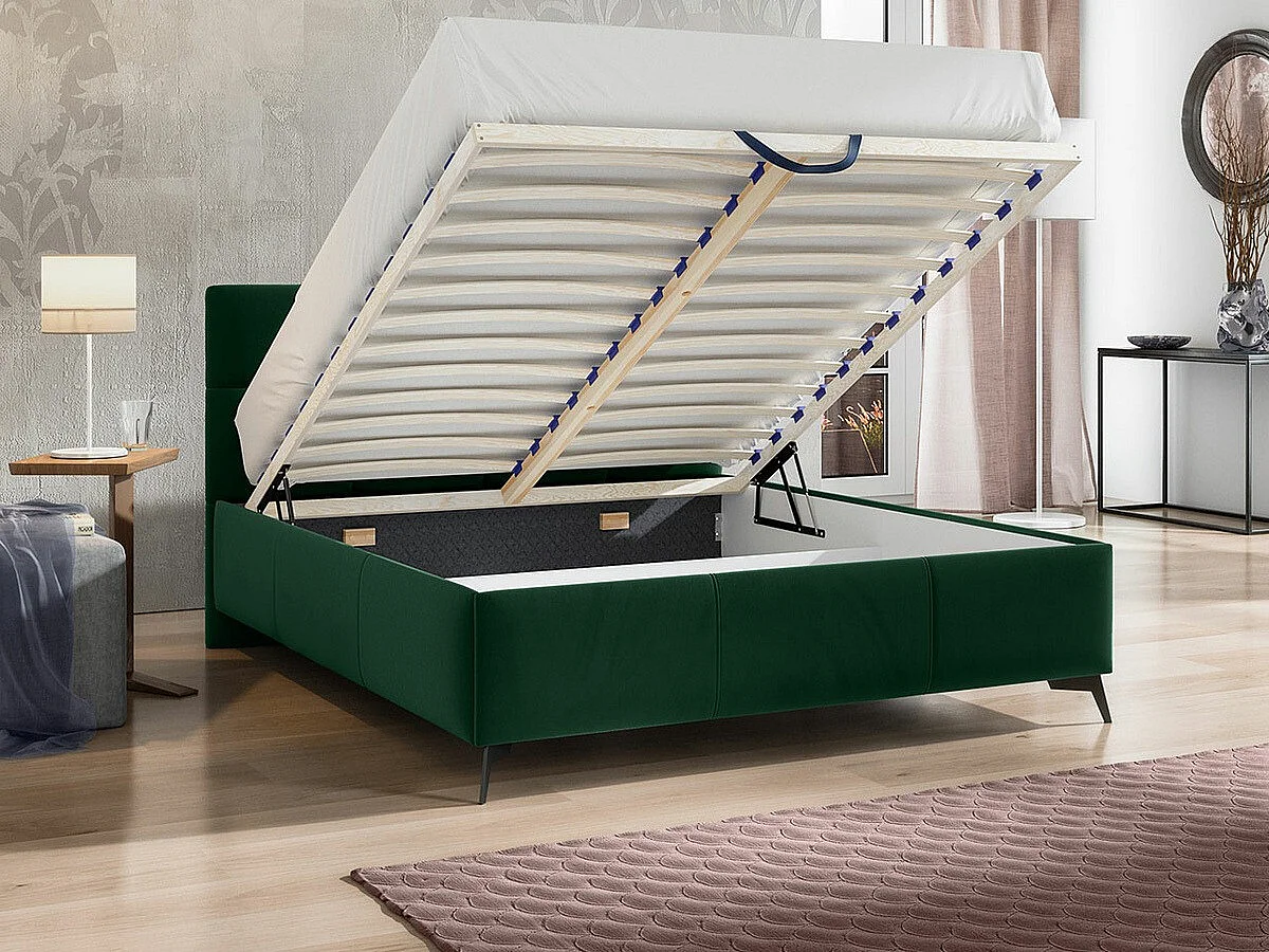 Cama ComfiDream 172, Doble, Verde, 140x200, Tapiz, Somieres, 149x216x106cm