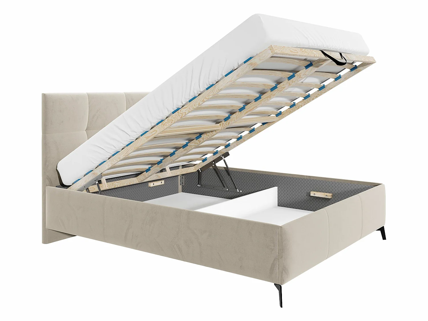 Lit ComfiDream Sorona, Double, Vert, Tissu, Disponible, 15x22x11cm