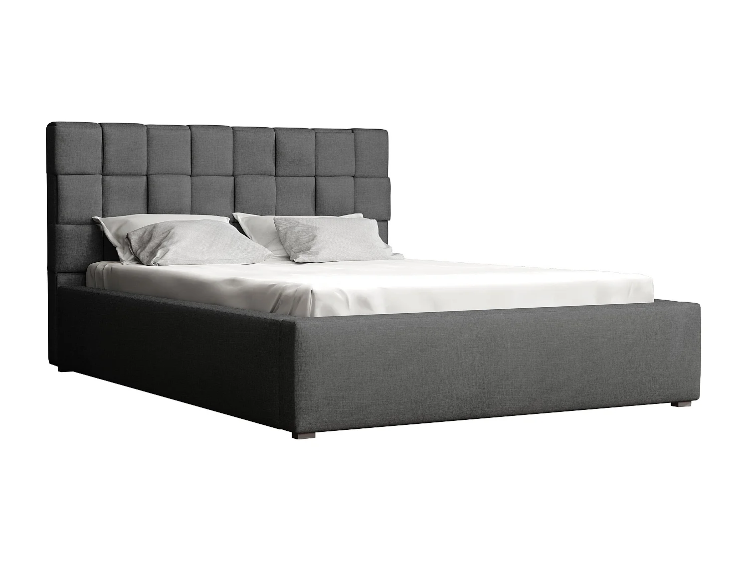 Letto Pomona 107, Doppio, Grigio, 140x200, Arazzo, Con, 160x223x93cm