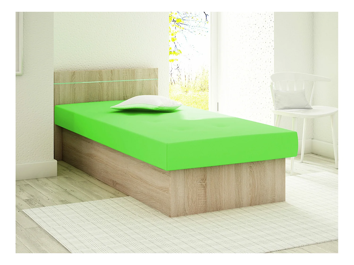 Lit Dover 101, Unique, Vert, 80x190, No, 80x192x68cm
