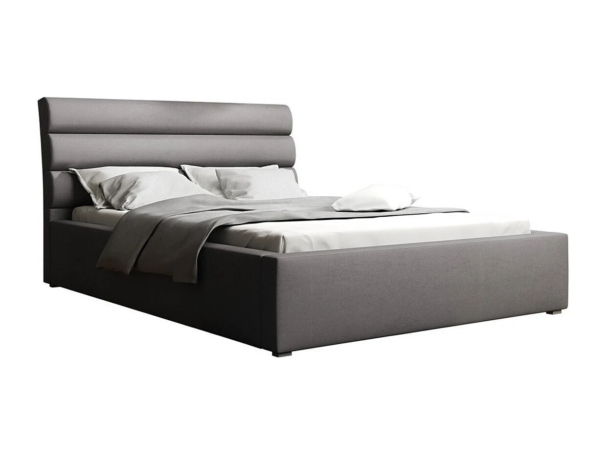 Letto Pomona 110, Doppio, Grigio, 200x200, Arazzo, Con, 220x223x100cm