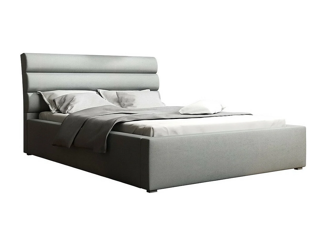 Letto Pomona 110, Doppio, Grigio, 200x200, Arazzo, Con, 220x223x100cm
