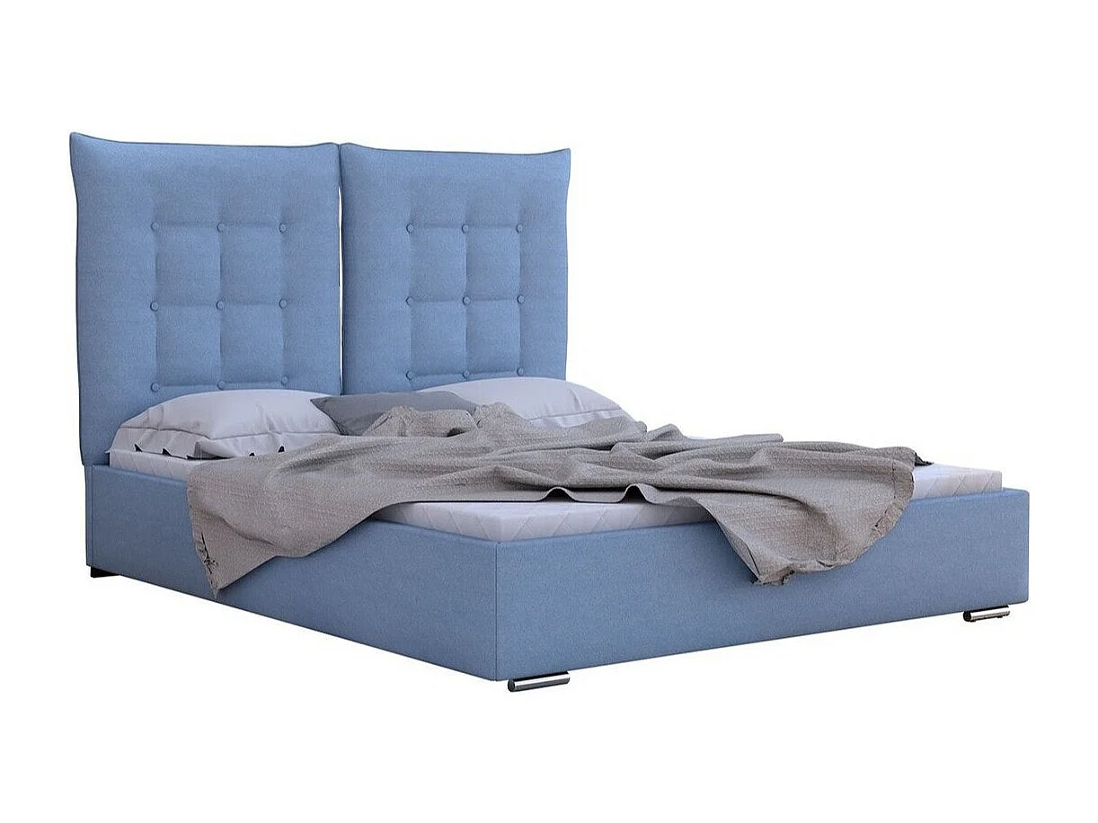 Cama Florence 104, Casal, Azul, Tecido, Estrados de cama, 18x21x13cm