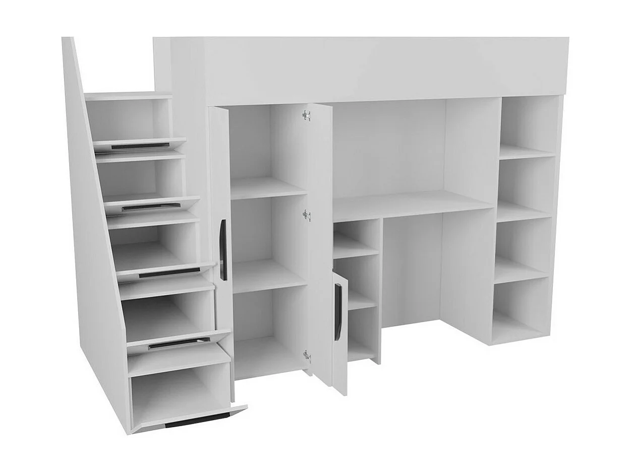 Litera Hartford 192, Individuales, Blanco, 90x200, Aglomerado laminado, Somieres, 120cm