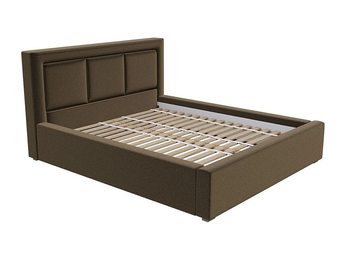 Cama Pomona 101, Casal, Cinzento, Tecido, Estrados de cama, 16x22x9cm