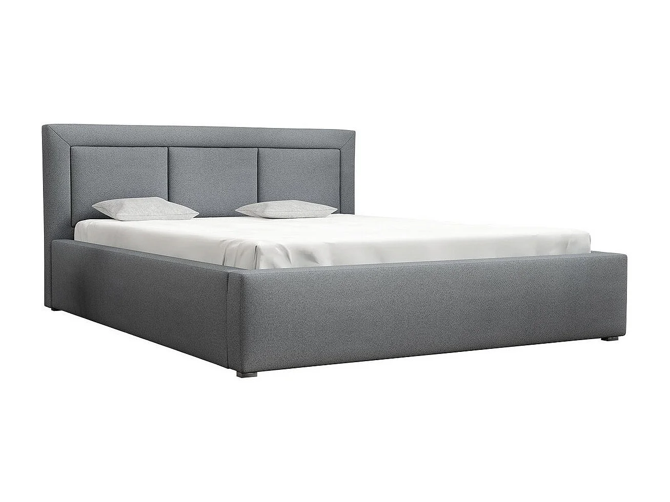Cama Pomona 101, Doble, Gris, 140x200, Tapiz, Somieres, 160x223x93cm