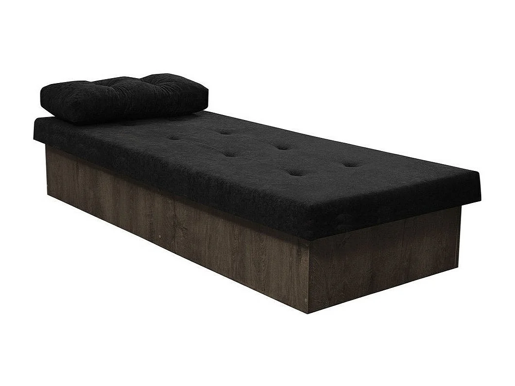 Cama Dover 100, Individuales, Negro, 80x190, 80x190x39cm