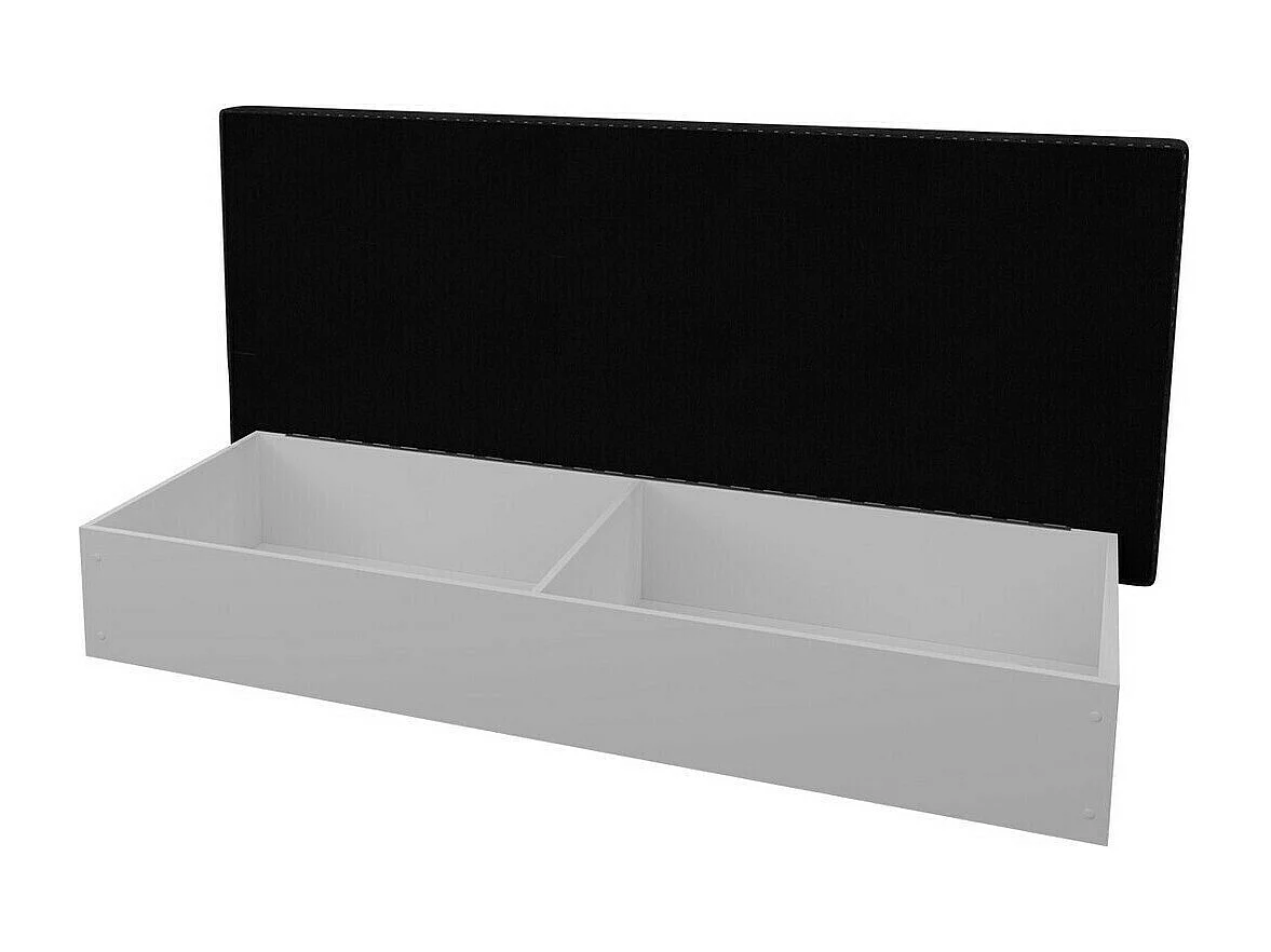 Cama Dover 100, Individuales, Negro, 80x190, 80x190x39cm