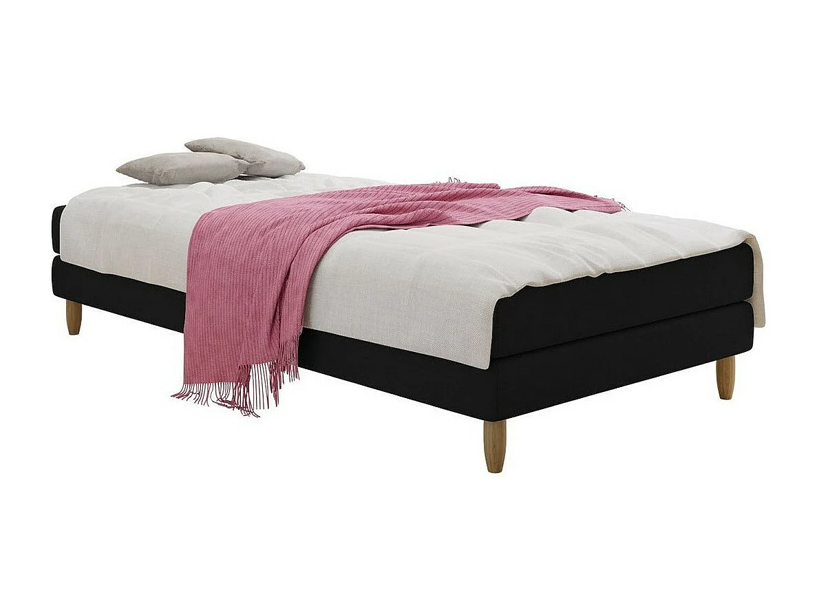 Cama Memphis 126, Individuales, Negro, 120x200, Tapiz, Somieres, 120x200x41cm