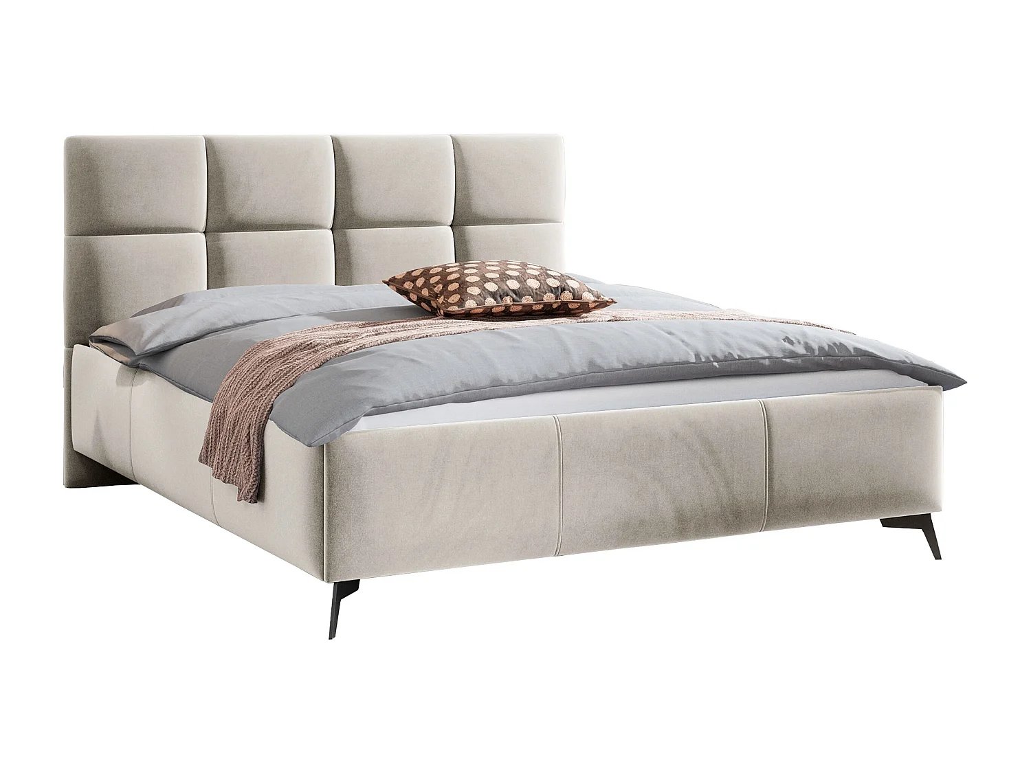 Cama ComfiDream 172, Doble, De color marrón claro, 160x200, Tapiz, Somieres, 169x216cm