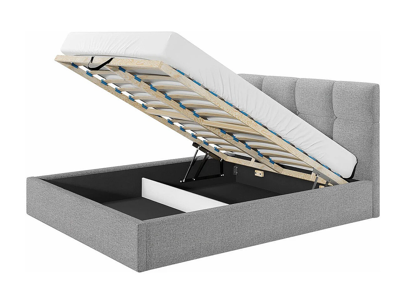 Cama ComfiDream 130, Doble, Gris, 140x200, Tapiz, Somieres, 151x213x106cm