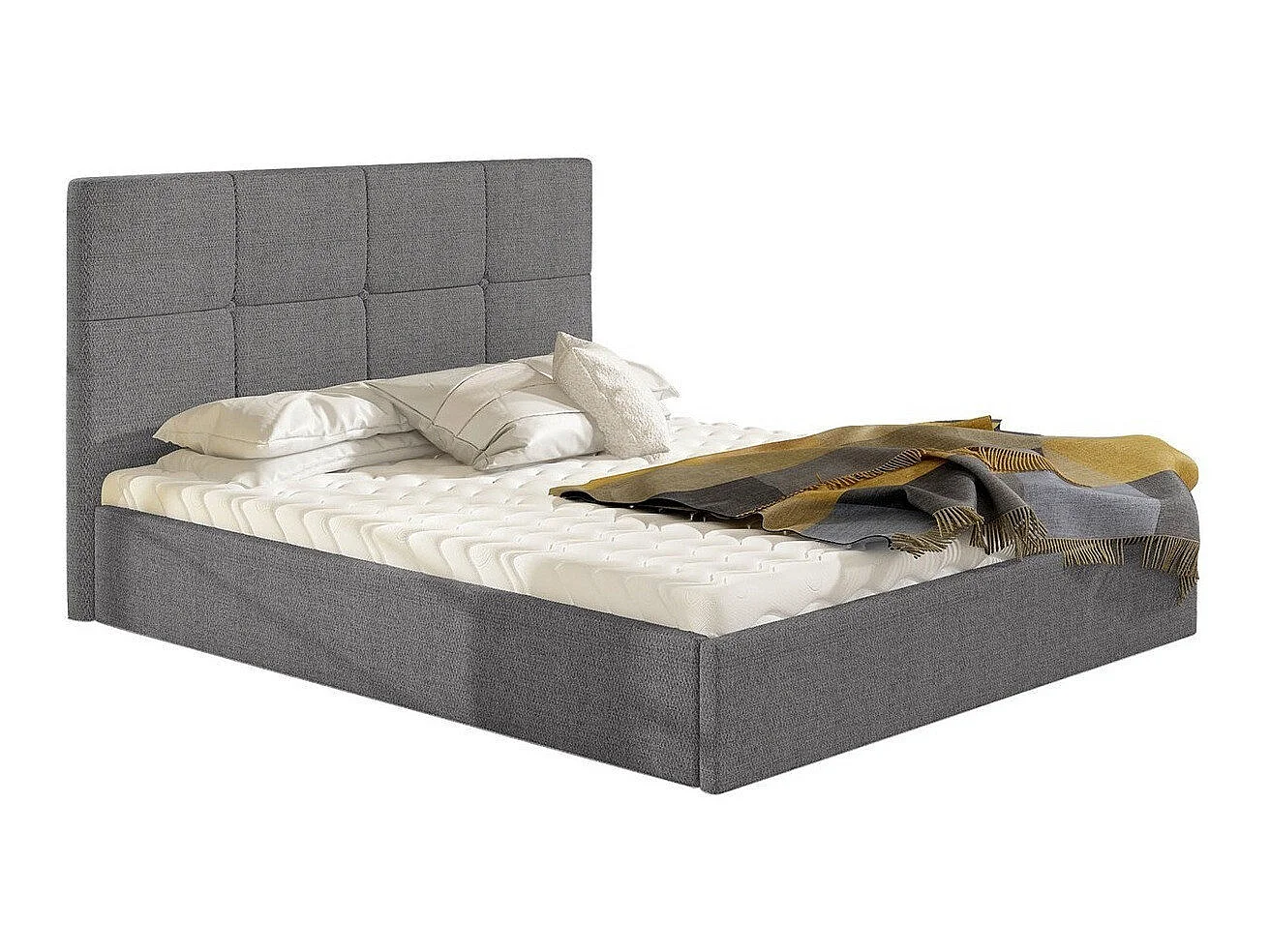 Cama ComfiDream Celen, Doble, Gris claro, Tapiz, Somieres, 15x21x11cm
