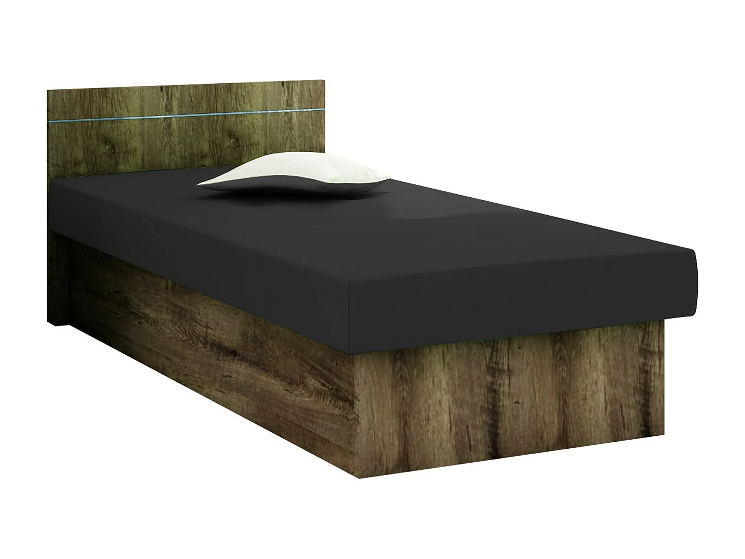 Lit Dover 101, Unique, Noir, 80x190, 80x192x68cm