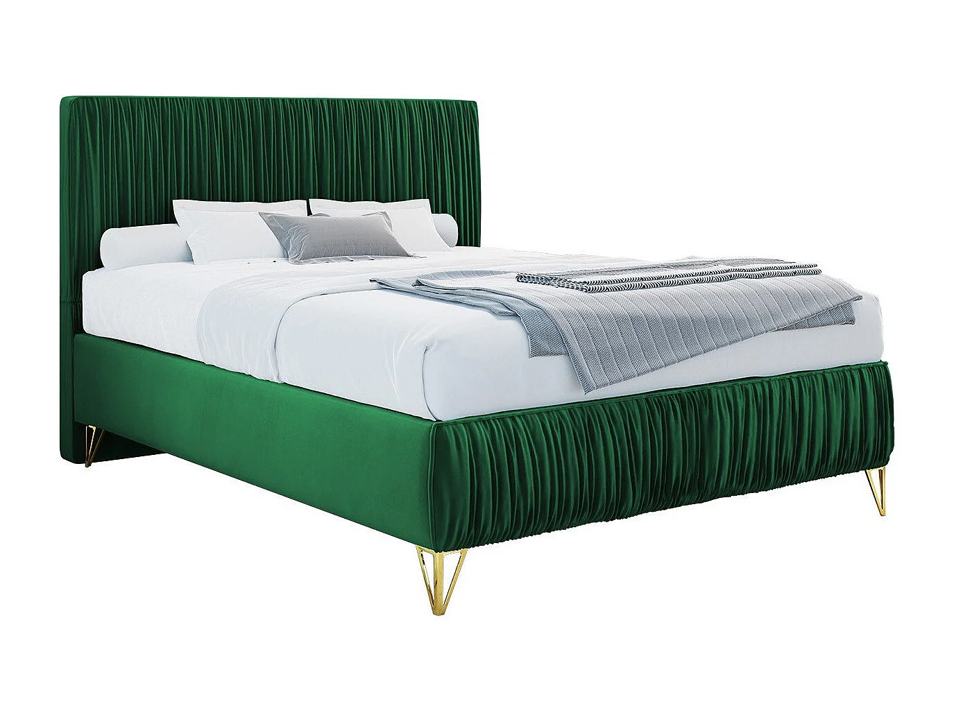 Lit continental Logan 112, Unique, Vert, 120x200, Tissu, Disponible, 120x209x120cm