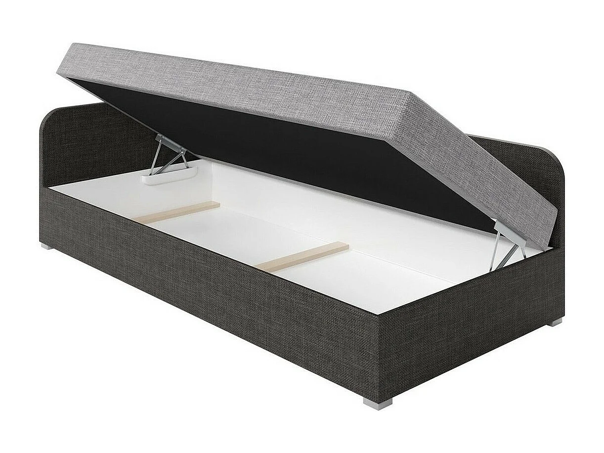 Lit Memphis 128, Unique, Vert, 90x200, Tissu, Disponible, 95x205x60cm