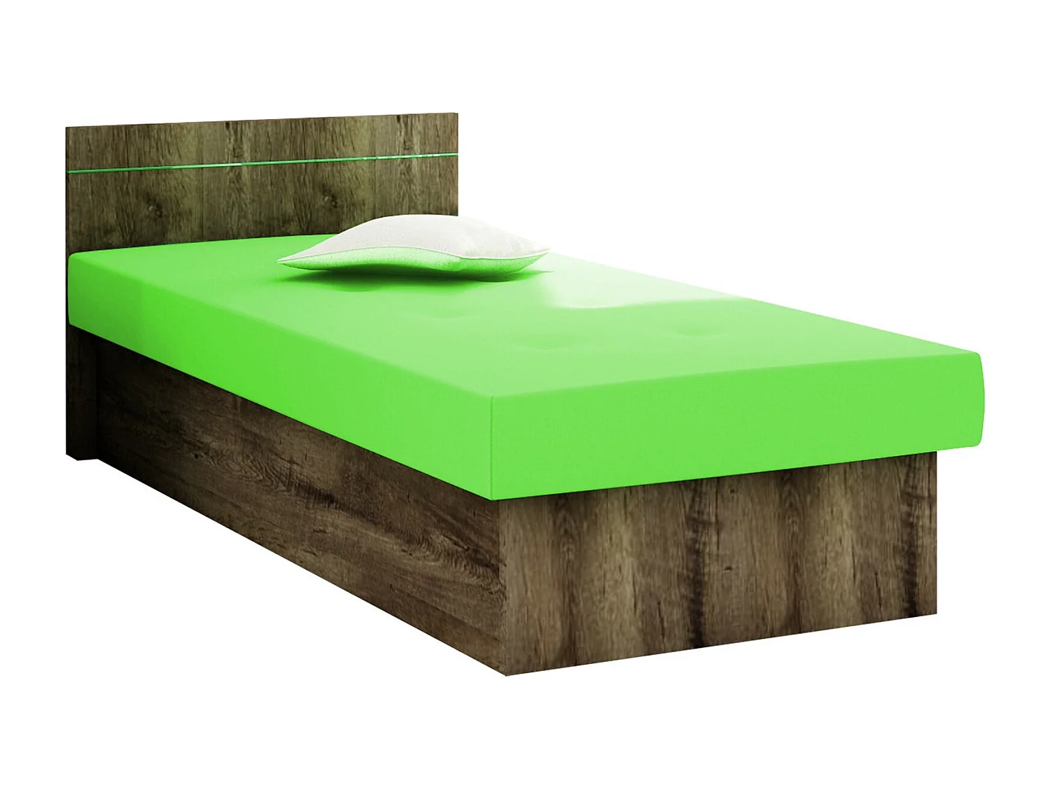 Letto Dover 101, Singolo, Verde, 80x190, 80x192x68cm