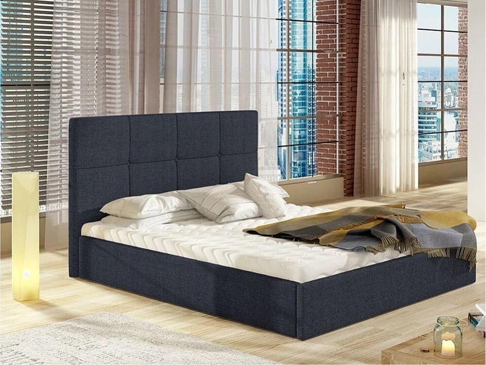 Cama ComfiDream 130, Doble, Gris, 140x200, Tapiz, Somieres, 151x213x106cm