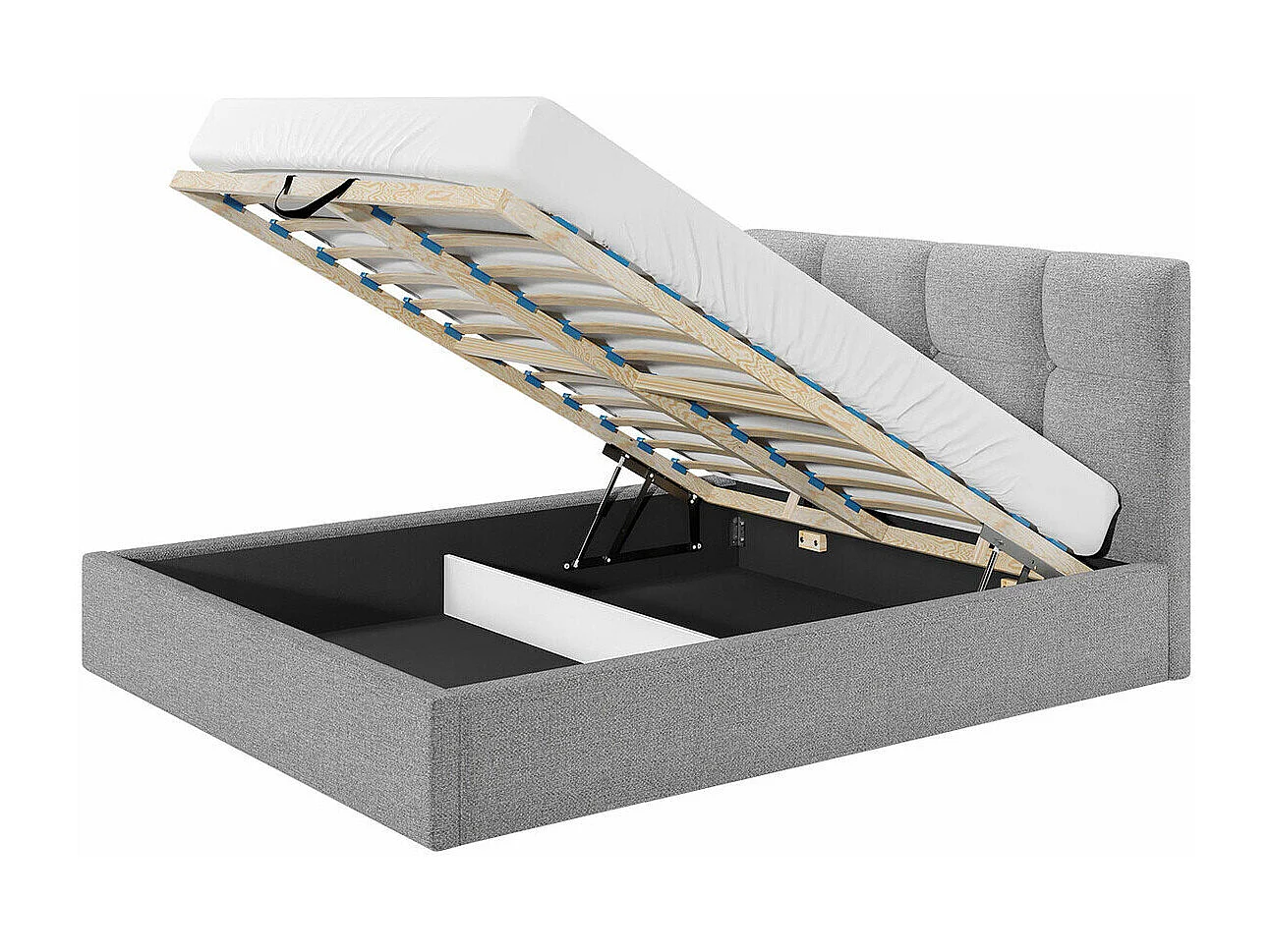 Cama ComfiDream 130, Doble, Gris, 140x200, Tapiz, Somieres, 151x213x106cm