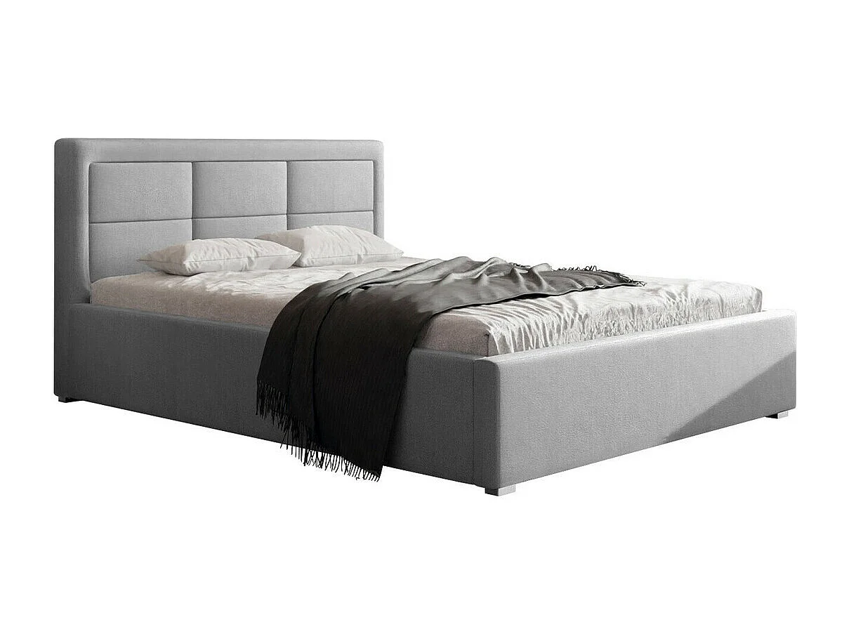 Letto Pomona 102, Doppio, Grigio, 140x200, Arazzo, Con, 160x223x93cm