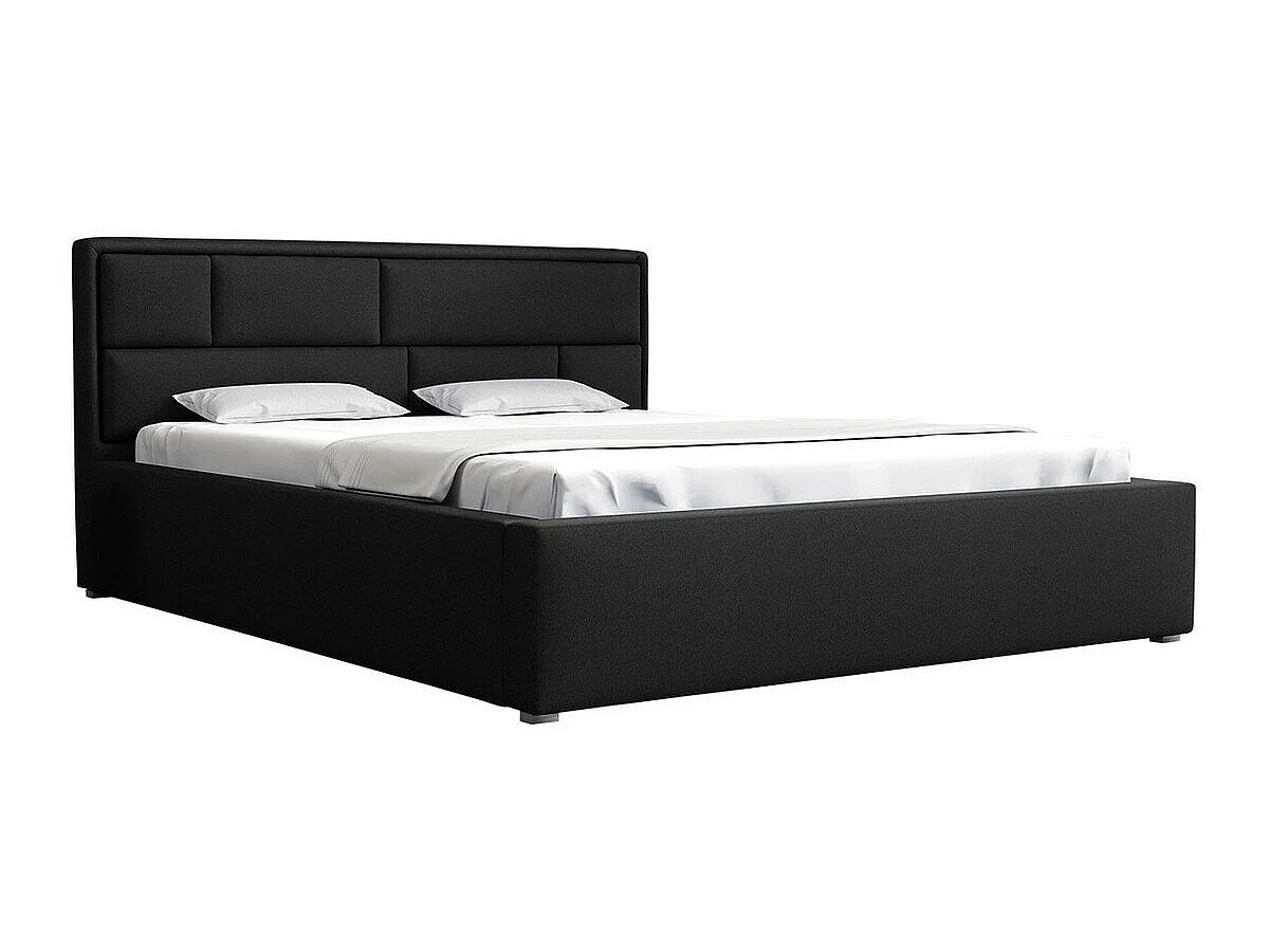 Cama Pomona 104, Doble, Negro, Tapiz, Somieres, 18x22x9cm