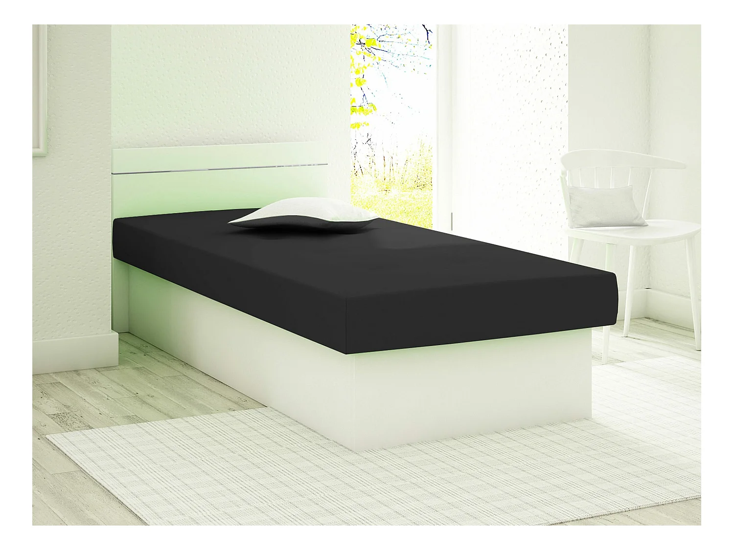 Letto Dover 101, Singolo, Nero, 80x190, 80x192x68cm