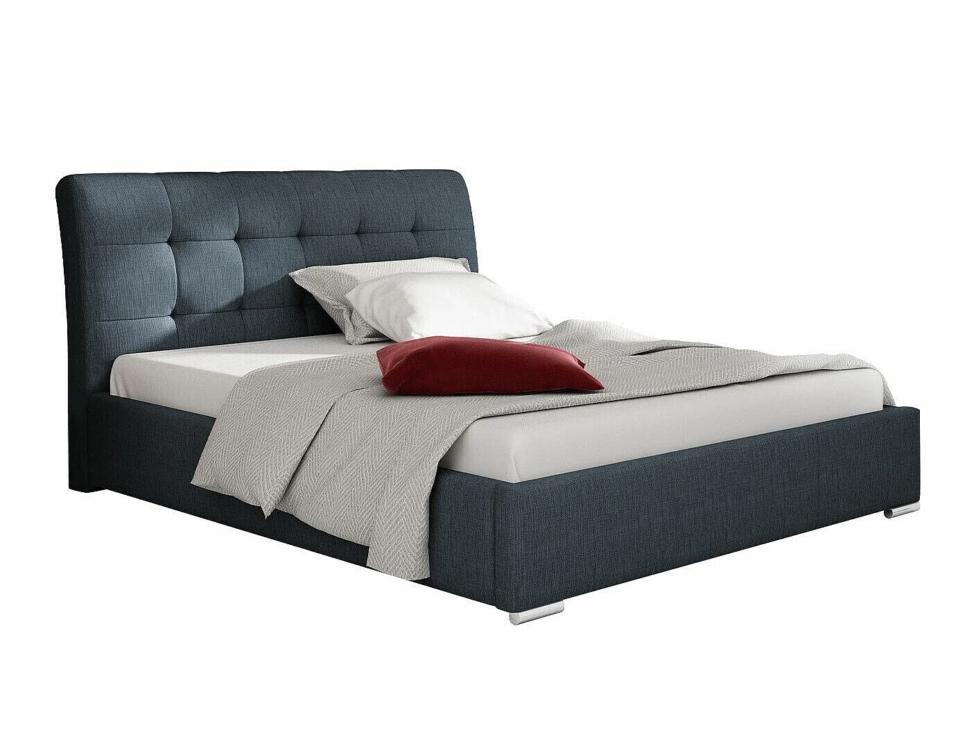Lit Fructus, Double, Bleu, Tissu, Disponible, 18x23x10cm