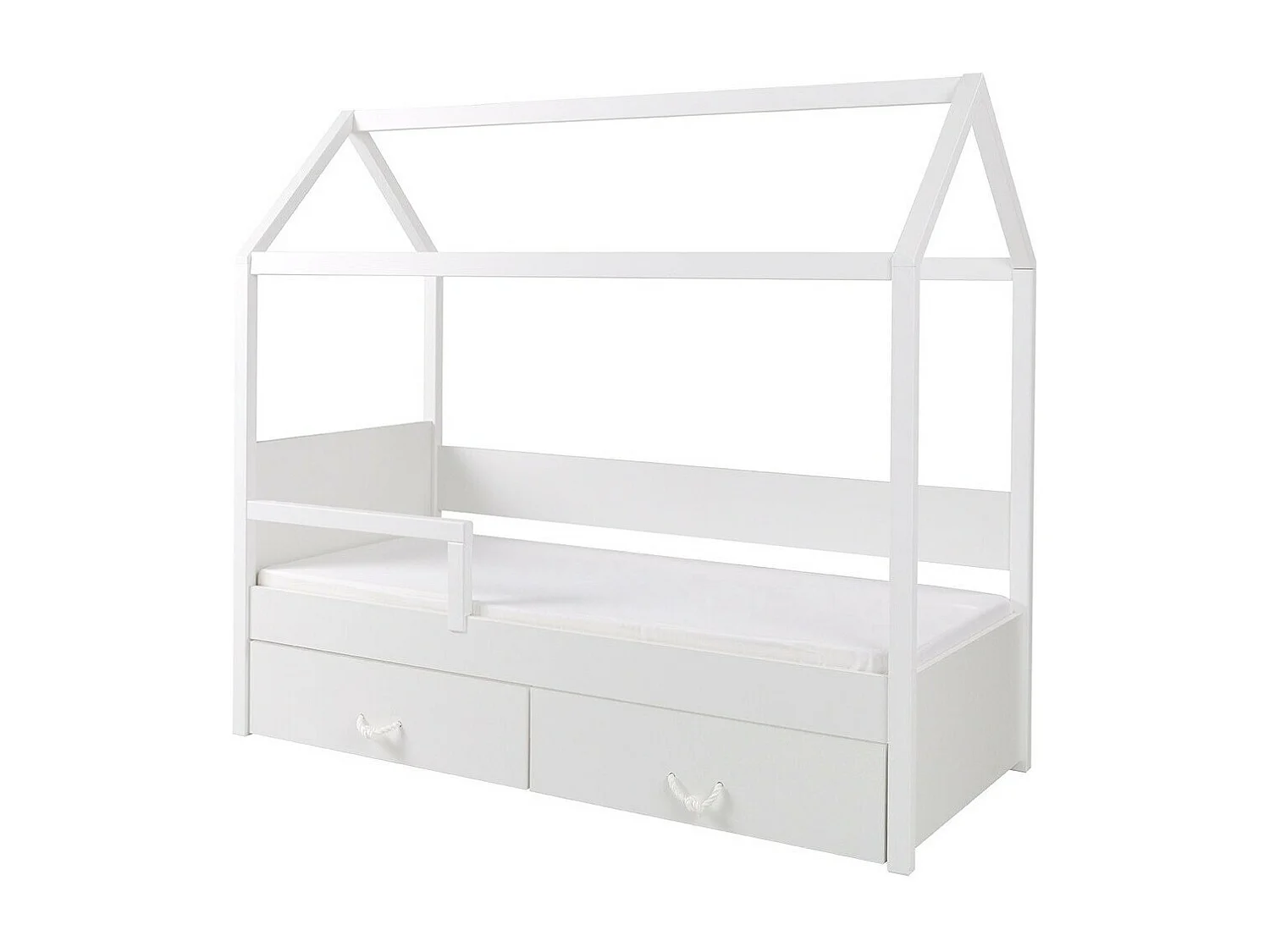 Cama Henderson 132, Individuales, Blanco, 80x180, Madera, Somieres, 87x190x172cm