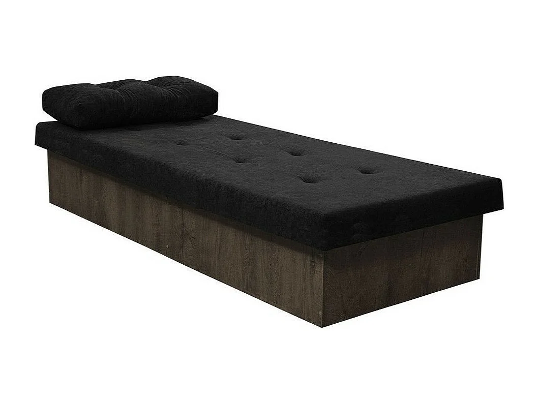 Cama Dover 100, Individuales, Negro, 80x190, 80x190x39cm