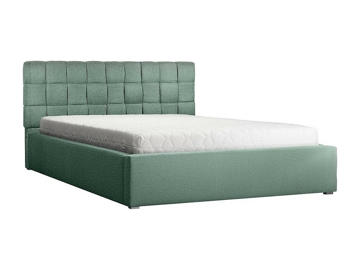 Letto Pomona 107, Doppio, Turchese, 200x200, Arazzo, Con, 220x223x93cm