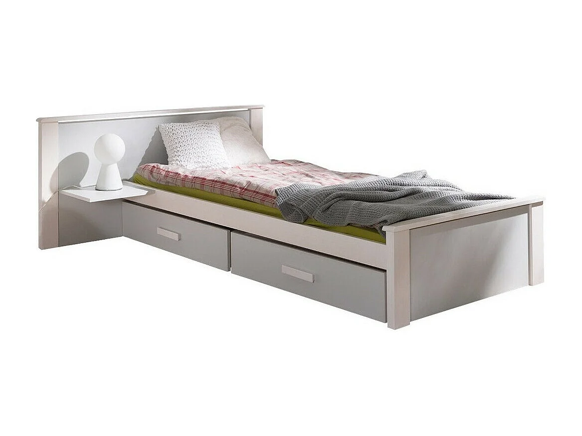 Cama Henderson 117, Individuales, Gris, 80x180, Aglomerado laminado, Somieres, 139x190cm