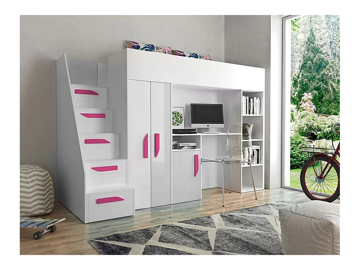 Litera Hartford 192, Individuales, Blanco, 90x200, Aglomerado laminado, Somieres, 120cm