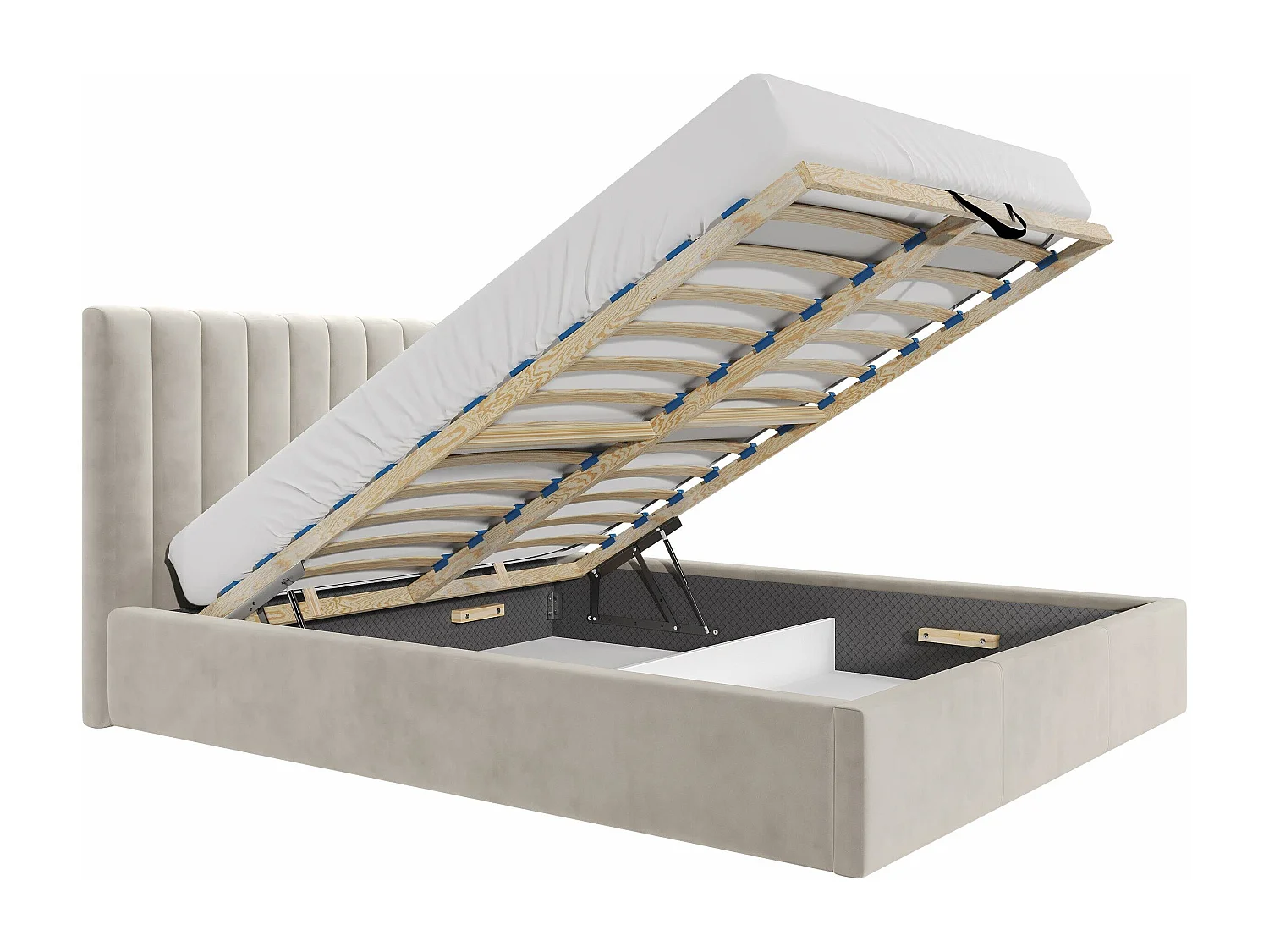 Cama ComfiDream 179, Casal, Cinzento, Tecido, Estrados de cama