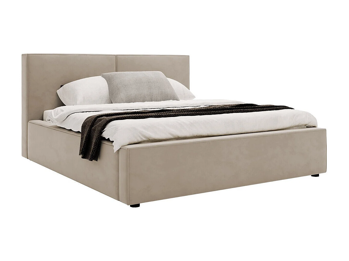 Letto TrendyNest 117, Doppio, Nocciola, 160x200, Arazzo, Con, 180x223x98cm