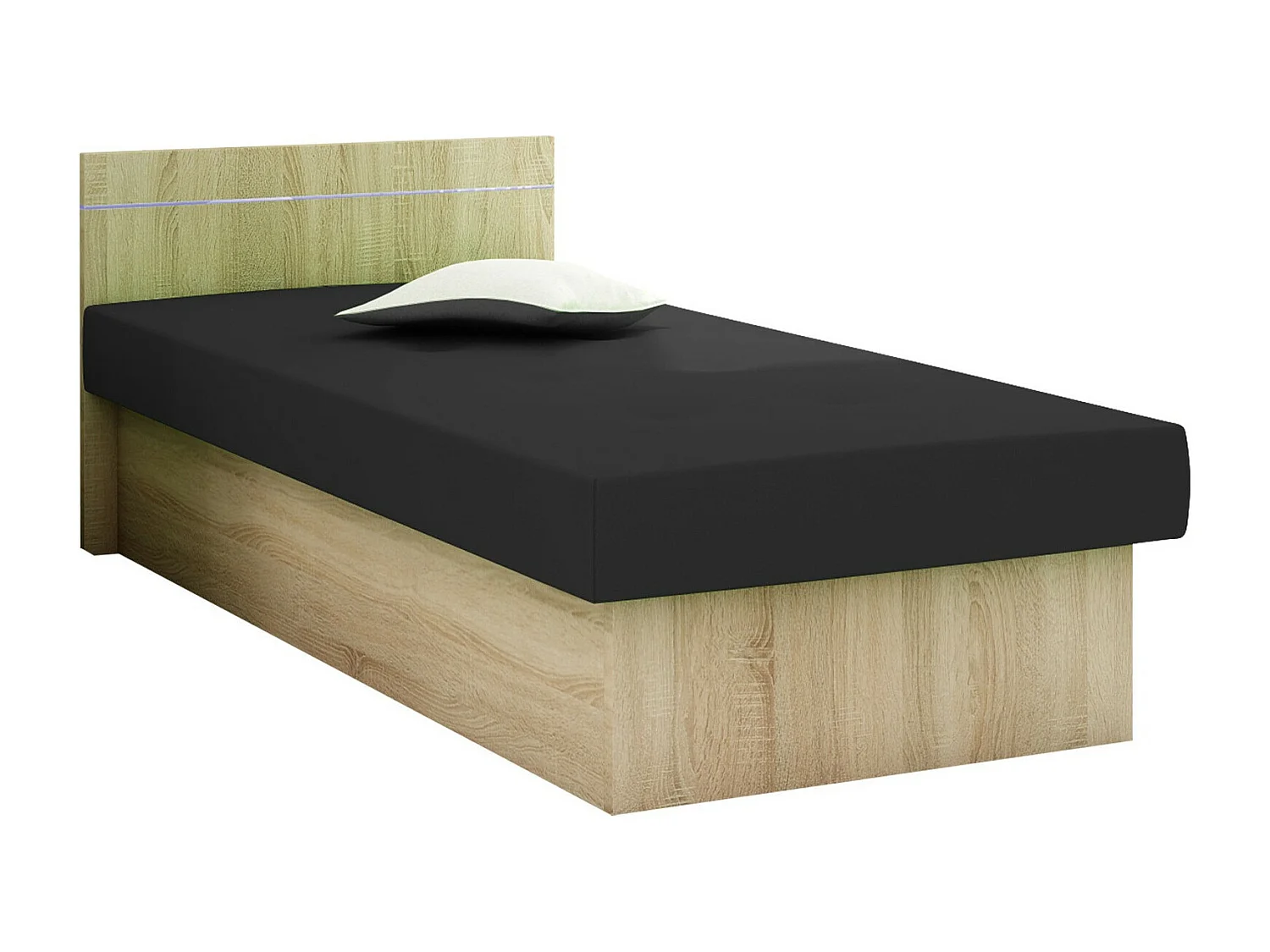 Lit Dover 101, Unique, Noir, 80x190, 80x192x68cm