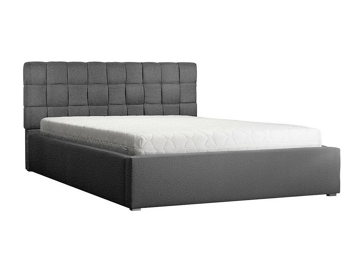 Letto Pomona 106, Singolo, Grigio, 120x200, Arazzo, Con, 140x223x93cm
