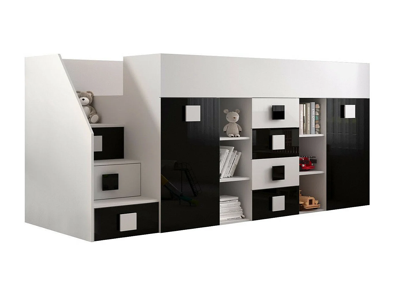 Litera Hartford 366, Individuales, Negro, 90x200, Aglomerado laminado, Somieres, 94x249cm