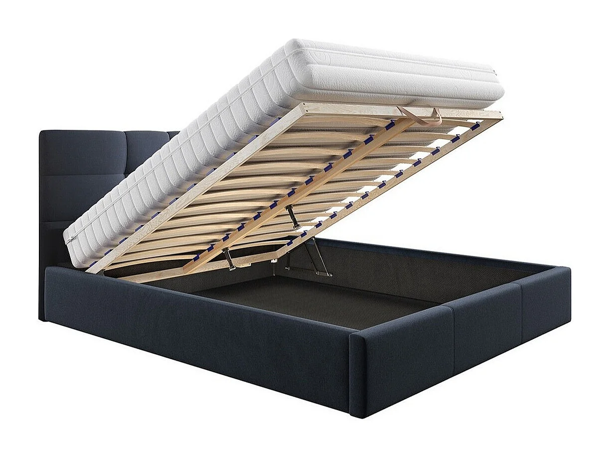 Lit ComfiDream 125, Double, Gris, 160x200, Tissu, Disponible, 171x212x105cm