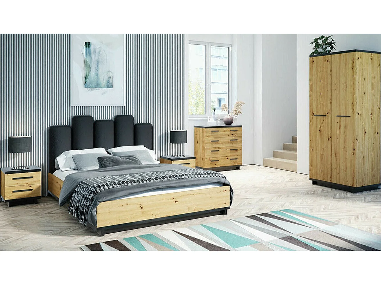 Cama Morlira 111, Casal, Castanho claro, Tecido, Estrados de cama