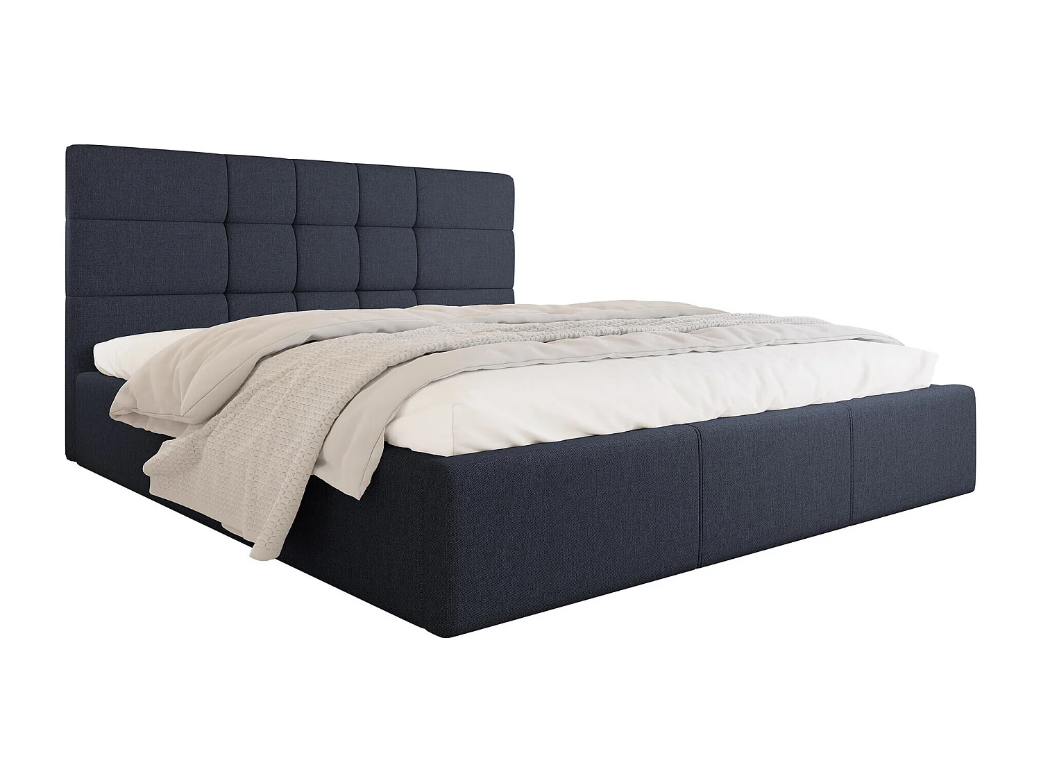 Letto ComfiDream 124, Doppio, Blu, 180x200, Arazzo, Con, 191x212x105cm