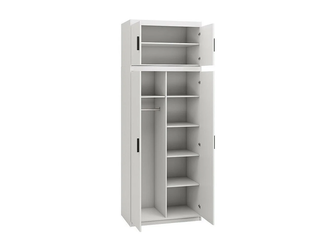 Armoire Novduni 103, Blanc, 246x90x53cm, Portes d'armoire: Avec des charnières