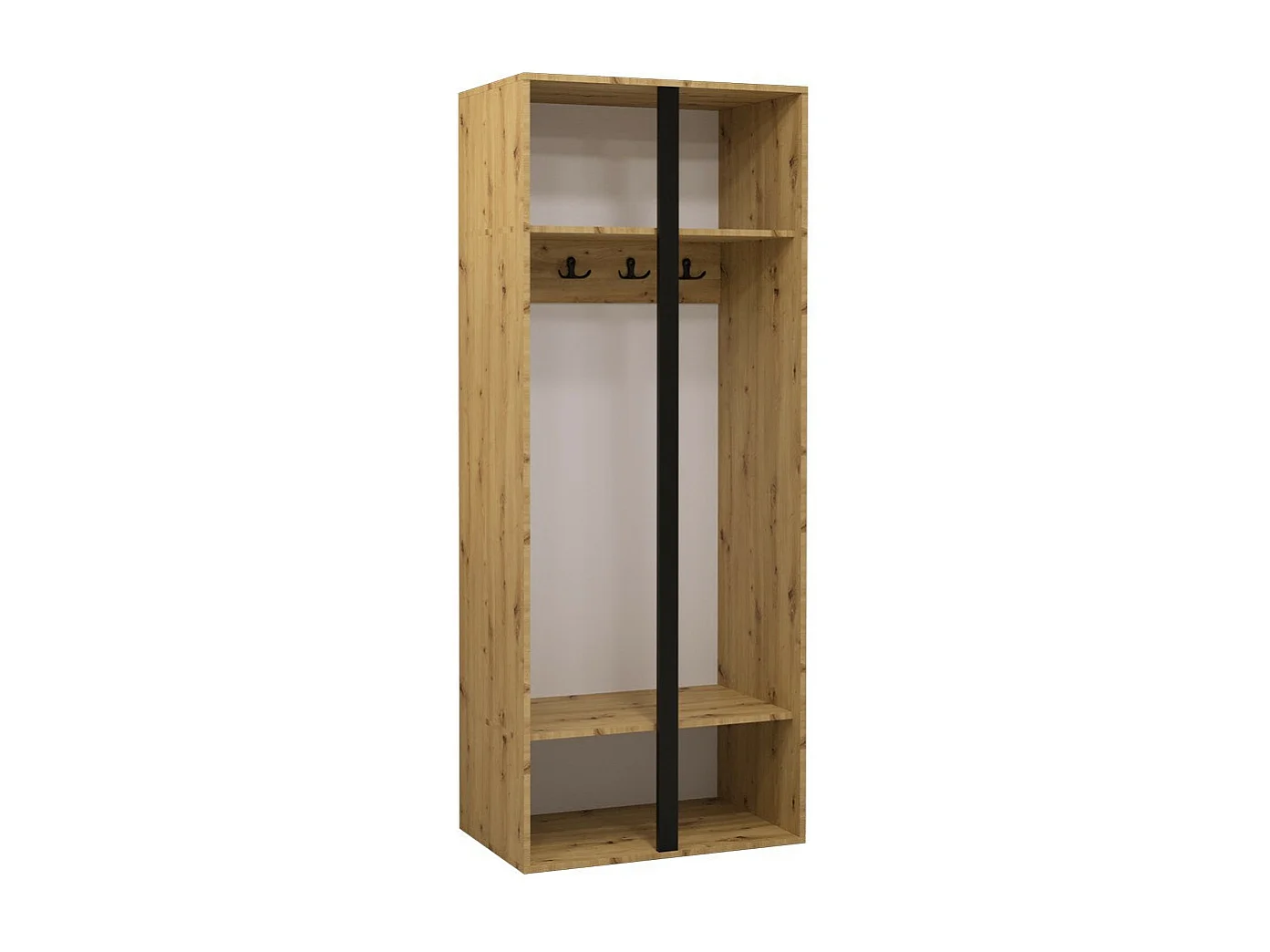 Armoire Hartford 368, Blanc, 186x74x44cm, Portes d'armoire: Avec des charnières
