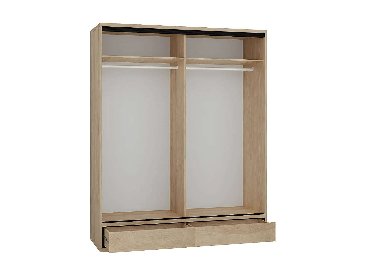 Armario Etrmoni 109, Luminoso madera, 221x177x59cm, Puertas de armario: Correderas