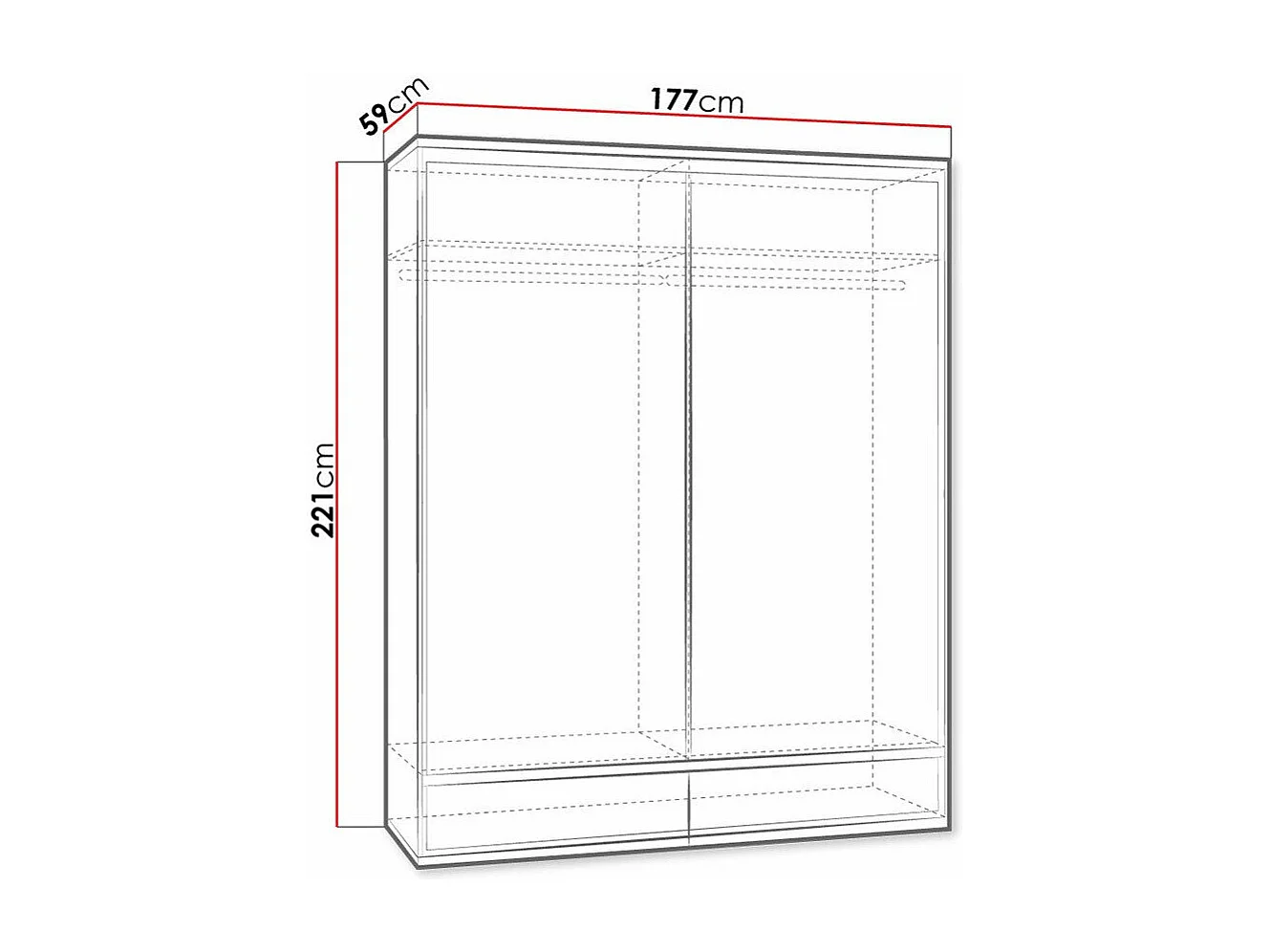 Armario Etrmoni 109, Luminoso madera, 221x177x59cm, Puertas de armario: Correderas