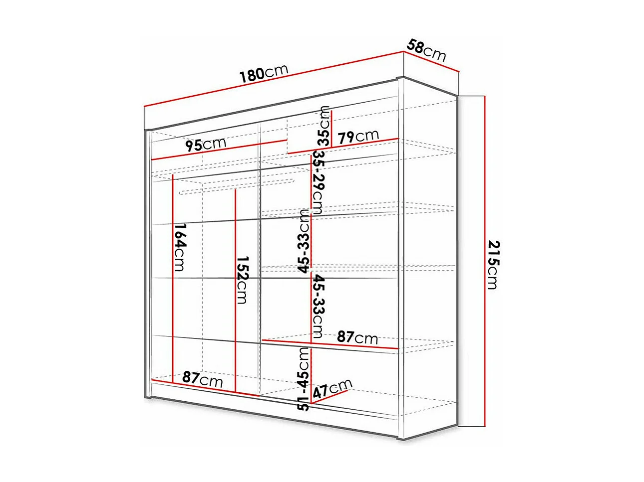 Armario Closico 153, Roble Artisan|Blanco, 215x180x58cm, Puertas de armario: Correderas